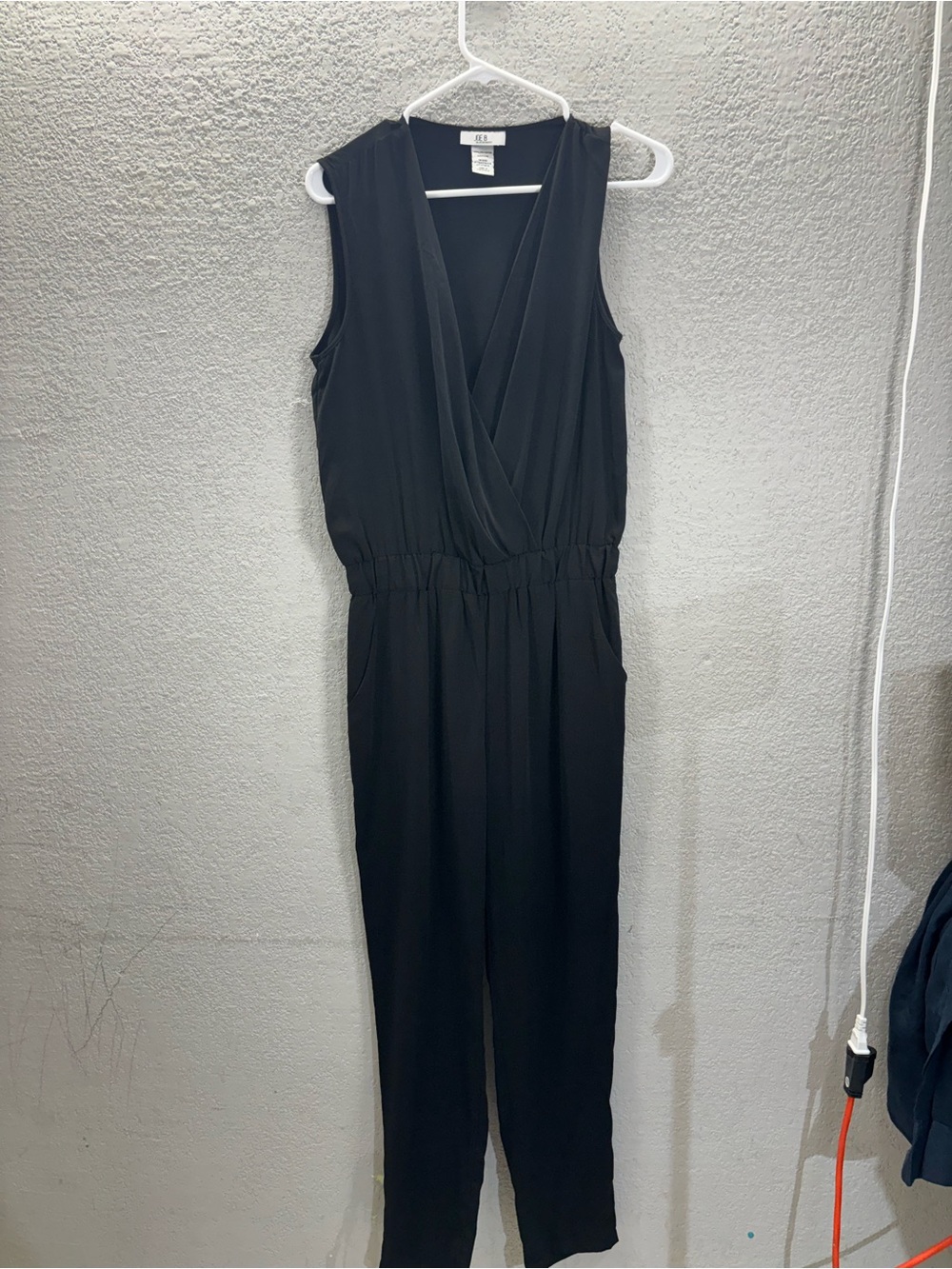 Joe Benbasset Black Sleeveless Surplice Jumpsuit